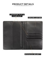 PARA JOHN RFID Blocking Slim & Lightweight Genuine Leather Passport Holder Cover Case & Travel Wallet for Men And Women