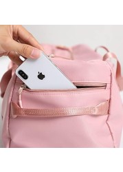 حقيبة صالة الألعاب الرياضية مع جيب للأحذية، حقيبة رياضية مع جيب مقاوم للماء للمناشف المبللة، حقيبة سفر من القماش الخشن للرجال والنساء من ماهمير (بينك)، زهري