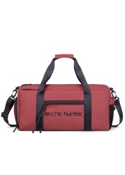 Arctic Hunter 25L Premium Gym Bag Water Resistant Duffel Bag with Shoe Compartment and Detachable Shoulder Straps for Men and Women LX00537 Red