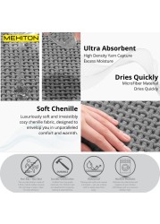 MEKITON - Premium Bathroom and Door Mat - Super Absorbent, Non-Slip, Quick Drying, Soft Plush Surface, Ideal for Entryways, Kitchens, and Bathrooms - 75 x 45 cms (Gray)