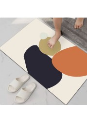 Diatom Mud Anti Slip Bathroom Mat With Printed Design Stylish &amp; Super Absorbent With Soft Material (50X80)