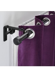 Double Curtain Rod Combination Black 210-385cm