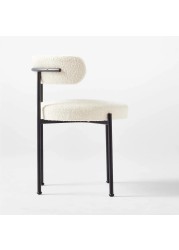 Jeffcoco Furniture Luxurious Modern Dining Chairs - Stainless Steel Leg, Lamb Wool Single Lounge Chair for Hotel, Restaurant, and Office - High-End Living Room Seating (White)