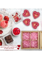 Jinou Valentine&#39;s day gift &ndash; Heart Shape Candles Encased in Premium Quality Bamboo box &ndash; Gift for Wife, Husband, Boyfriend and Girlfriend