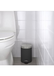 Waste Bin Soft Closing Lid Closes Smoothly And Quietly Dark Grey 3 L