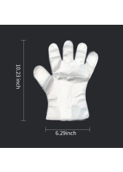 Decdeal - 5 Packs of 100PCS Disposable Gloves Latex Free Hygiene Plastic Gloves Food Prep Safe Gloves for Cooking Safety Food Handling Kitchen BBQ Cleaning