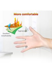Generic-100 Pcs/Disposable Gloves Thick Powder-Free Rubber Latex Stretchy Gloves Sterile Food Safe Grade for Home Food Laboratory Use (XL)