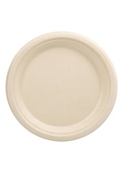 Fun Green Track Sukkar Pulp Round Plates White 7inch 10 PCS