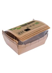 Fun Green Track Kraft Paper Food Boxes Brown 120x88x37mm 5 PCS