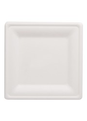 Fun Green Track Sukkar Pulp Square Plates White 10x10inch 10 PCS