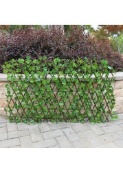 Generic-Simulation Fence Fence Telescopic Fence Fake Flowers Green Leaves Outdoor Garden Fence Wall Guardrail Decorative Leaves Blocking Plants Small fence-small green dill leaf