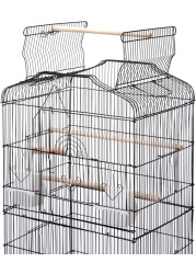 Egardenkart® Open Play Top Bird cage with Rolling Stand for Cockatiel Sun Conure Parakeet (Black)