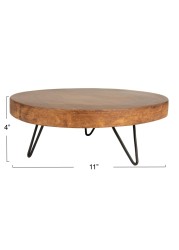 Creative CoOp Decorative Paulownia Wood Pedestal Dark Brown