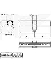 ABBASALI Door Lock Cylinder 70mm (35-35) with 5 Computer Keys (PACK OF 2PCS)