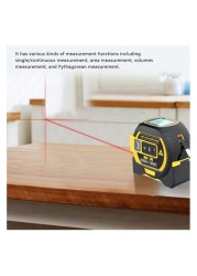 3-in-1 Laser Rangefinder with 5m Tape Measure &amp; LCD Backlight Display &ndash; Digital Distance Meter for Area &amp; Volume Measurements, Building &amp; Surveying Equipment
