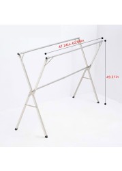 Free Installed Clothes Drying Rack Stainless Steel Foldable Rack Hanger Space Saving Retractable 47.24-62.99 inch Clothes Rack Adjustable Clothes Hanger Rolling Rack