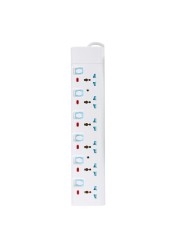 Geepas 6 Way Extension Socket 13A - Extension Lead Strip With 6 LED Indicators &amp; 6 Power Switches | Extra Long 3M Cord With Over Current Protected | Ideal For All Electronic Devices