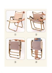 Dessini Portable Folding Camping Chair Lightweight Durable Picnic Fishing Chair beige/gold