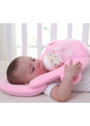 Comfortable Baby Feeding Pillow with Bottle Holder Pocket - Ergonomic Nursing Cushion for Breastfeeding and Bottle-Feeding, Hypoallergenic Infant Support Pillow&quot; Pink