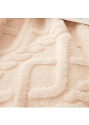 Luna Home Throw Blanket Super Soft, Ivory Color, Woven Style