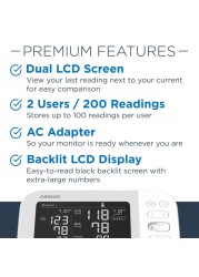 OMRON Platinum Blood Pressure Monitor Upper Arm Cuff Digital Bluetooth Blood Pressure Machine Stores Up To 200 Readings for Two Users 100 readings each