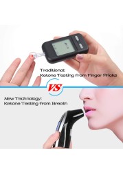 Ketone Breath MeterProfessional Digital Ketone Breath Analyzer Testing Ketosis with 10 MouthpiecesBlack