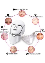 Mask LED Facial Mask 7 Colors LED Light For Anti-Aging Skin Rejuvenation Face And Neck Care Treatment Beauty Whitening Device Scarring Healthy Therapy Photon Anti Aging Wrinkles