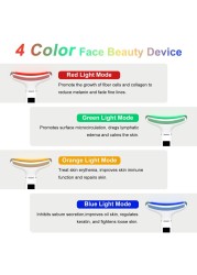 RedLightTherapyforFace and Neck AntiAging Facial and Neck Massager Soothing and Relaxing Face Massager Device with 4 Color LED Therapy Vibration and Thermal Functions for Skin Care White