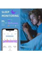 حلقة ذكية - جهاز تتبع اللياقة البدنية بنظام Android ومراقبة معدل ضربات القلب وتتبع النوم وعداد السعرات الحرارية وعداد الخطى وحلقة ذكية سوداء للرجال والنساء ومراقبة اللياقة البدنية والصحة