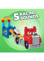 Mega Bloks First Builders Build &amp; Race Rig With Big Building Blocks, Building Toys For Toddlers (16 Pieces) Fvj01