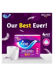 Fine Deluxe Plus Toilet Paper Roll 4 Ply 140 Sheets 9 Rolls