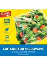 Glad Freezer Zipper Bags, 25 Bags, 16.8x18cm