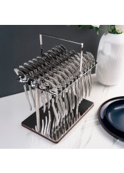 Arshia 48-piece Gold Sunblast Cutlery Set with Stand