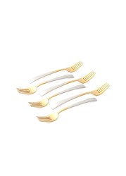 LIFE SMILE - 12pcs Cutlery Set, 18/10 Stainless Steel, Flatware Set, 12pcs Dinner Fork, Gold Gradient, for Home Kitchen, Mirror Polished