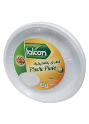 فالكون طبق بلاستيك دائري أبيض 26 سم
