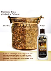 PARKER BAILEY Brass and Copper Polish Brass Polish Cleaner Copper Cleaner and Polish Tarnish Remover Metal Polish Cream for Polishing Antique Decor Pans Furniture 8 Oz Bottle