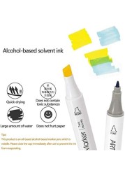 Generic 48 Colors Alcohol Markers Dual Tips Permanent Marker Pens Art Markers Highlighters Graphic Drawing Painting Art Dual Tip Sketch Pen