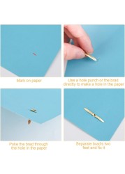 LAVISH Paper Fasteners Brads, 100pcs Split Pins Round Metal Art Fasteners Brass Gold Art Decorative Pins for Scrapbooking DIY Crafting School Project Paperwork Handwork