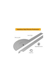 AL ARQAM Stainless Steel Protractor 180 Degrees Two Arm Ruler Adjustable Angle Protractor Woodworking Ruler Craftsman Angle Measure Tool