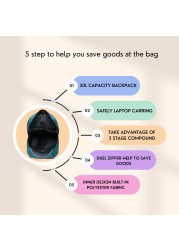 STARGOLD Unisex Water Resistant Rolling Trolley Backpack With Adjustable Strap For School College Office Business And Travel 18 Inches