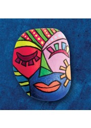 Hinkler Craft Maker Neon Rock Art Kit - DIY Rock Painting Set includes 24-page book, 4 rocks, paintbrush, double-ended neon paint pen, paint pots,