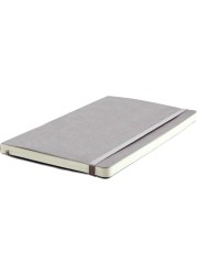 Collins Debden Clementine Grey A5 Slim Ruled Notebook - Flexible Notebook Journal with Soft Touch Leathergrain Cover, 210x126mm