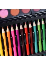 عام-168pcs رسم القلم الفن كيت مجموعة طلاء أقلام انطباعات اللون تلوين النفط الباستيل لون الماء لاصق مع حالة لأطفال الأطفال