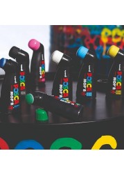 POSCA - Uni Mitsubishi Pencil - MOP&#39;R Marker - Round Tip XXL 3-19 mm - Ergonomic Shape, Semi-Rigid Body - Water-Based Paint Marker - All Holder - Light Blue