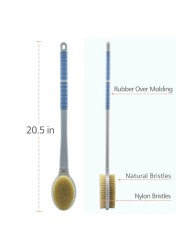 Shower Brush with Soft and Stiff Bristles205 Extra Long Handle DualSided Back Scrubber Bath Brush Body Exfoliator for Wet or Dry Brushing EXTRA LONG HANDLE