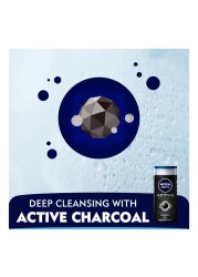 NIVEA MEN 3in1 Shower Gel Active Clean Charcoal Woody Scent 250ml Pack of 2