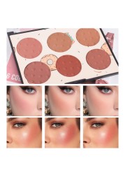 KYDA6 Colors Face Blush Palette Matte Shimmer Blush Palette Smooth Blendable Powder Blush Contour Highlighter Blush Multiuse Makeup PaletteSet A