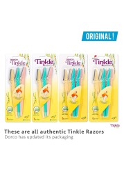 Dorco Tinkle Eyebrow Razor 3 Pack Hair Trimmer Dermaplane Tool Facial Razor with Safety Cover for Fine Hair Removal Perfect Beauty Gift Gift Set Spa Day