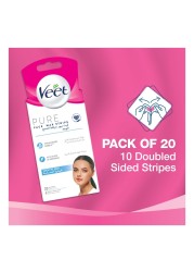 Veet Pure Face Wax Strips White 20 Strips