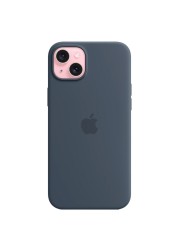 Apple Silicone Case Cover With MagSafe For iPhone 15 Plus Storm Blue